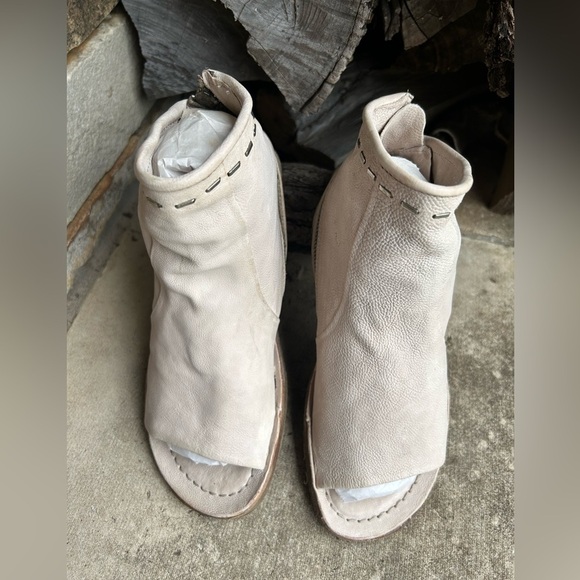 A.S.98 Ritchie women’s Ivory leather Modern Open-Toe Mules NWOBSz-38(7-1/2-8)  K - Picture 9 of 10